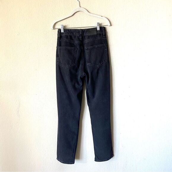 Paige Sarah Black Jeans Crop Straight Leg High Rise Size 27 - Picture 7 of 7